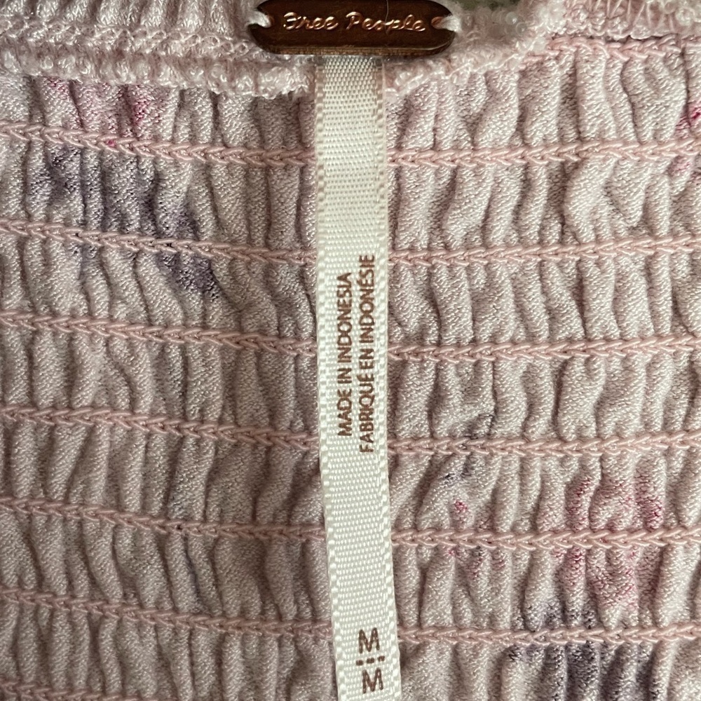Free People Pink Cloud Berry Off Shoulder Top, M - Picture 3 of 10